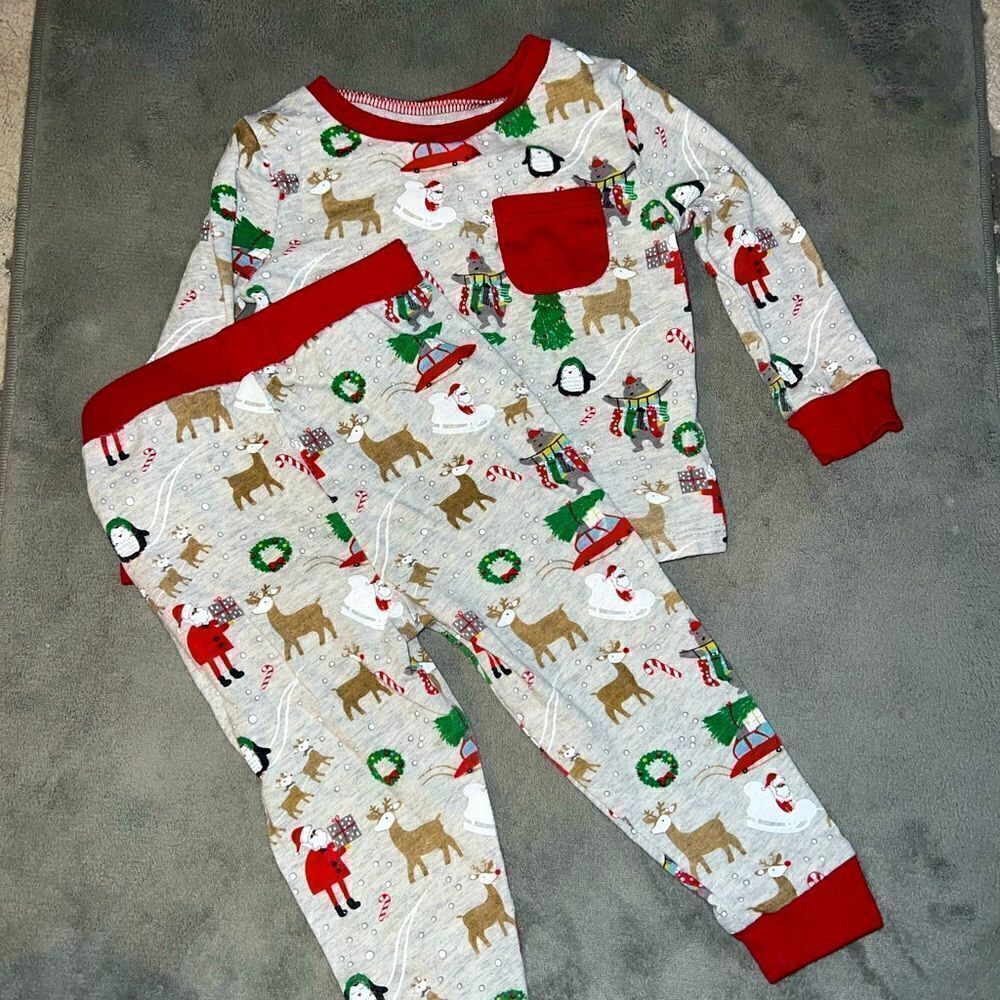 mudpie 9-12M Unisex Christmas Holiday Pajamas